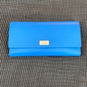 Kate spade blue smooth leather wallet